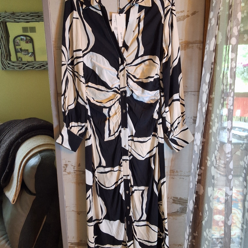 NWT Zara Button Up Shirt Dress Size Small